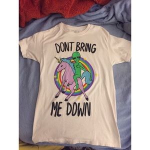 Alien Rainbow Unicorn White T-Shirt Small